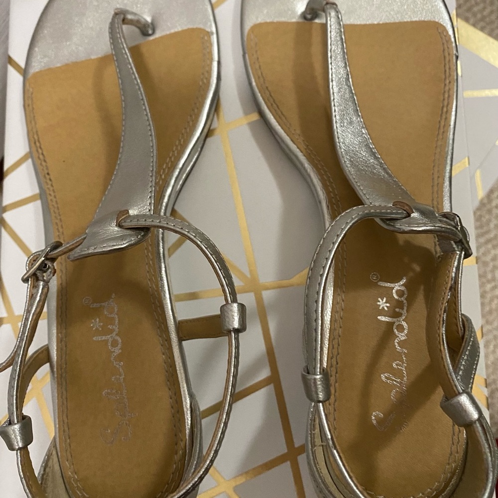 Splendid brand silver thing mini wedge sandals- size 10